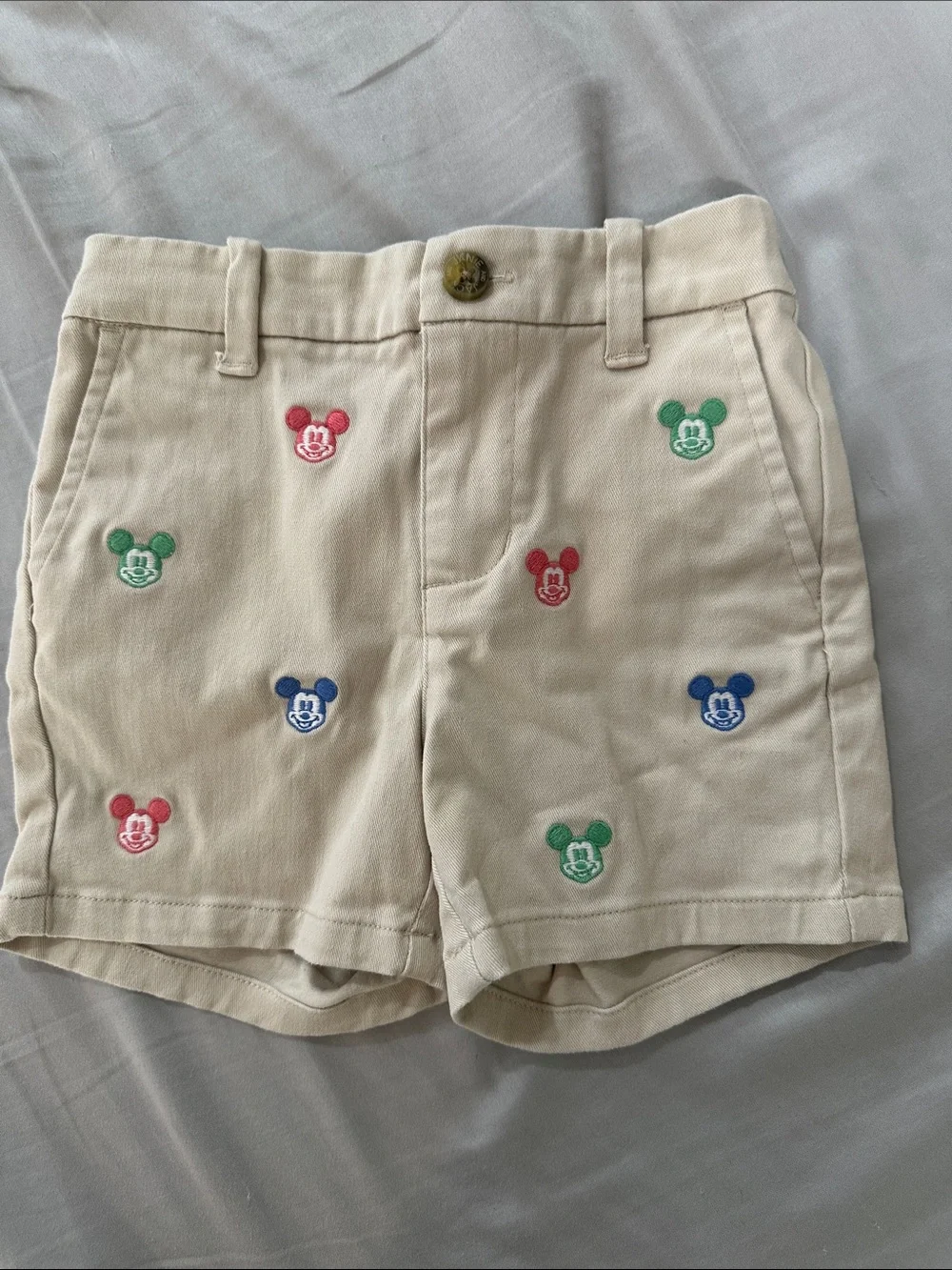 Janie and Jack Light Blue, Red, Cream Embroidered Kids Shorts Set